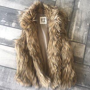 PPLA faux fur vest Size Small
